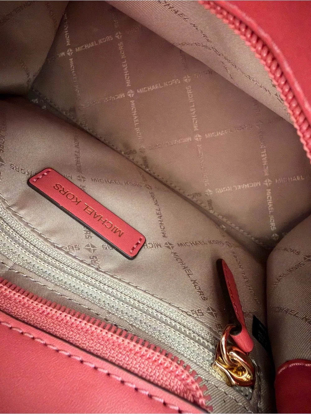 Michael Kors Hamilton Small Patchwork Satchel Gold Charm Light Berry Leather